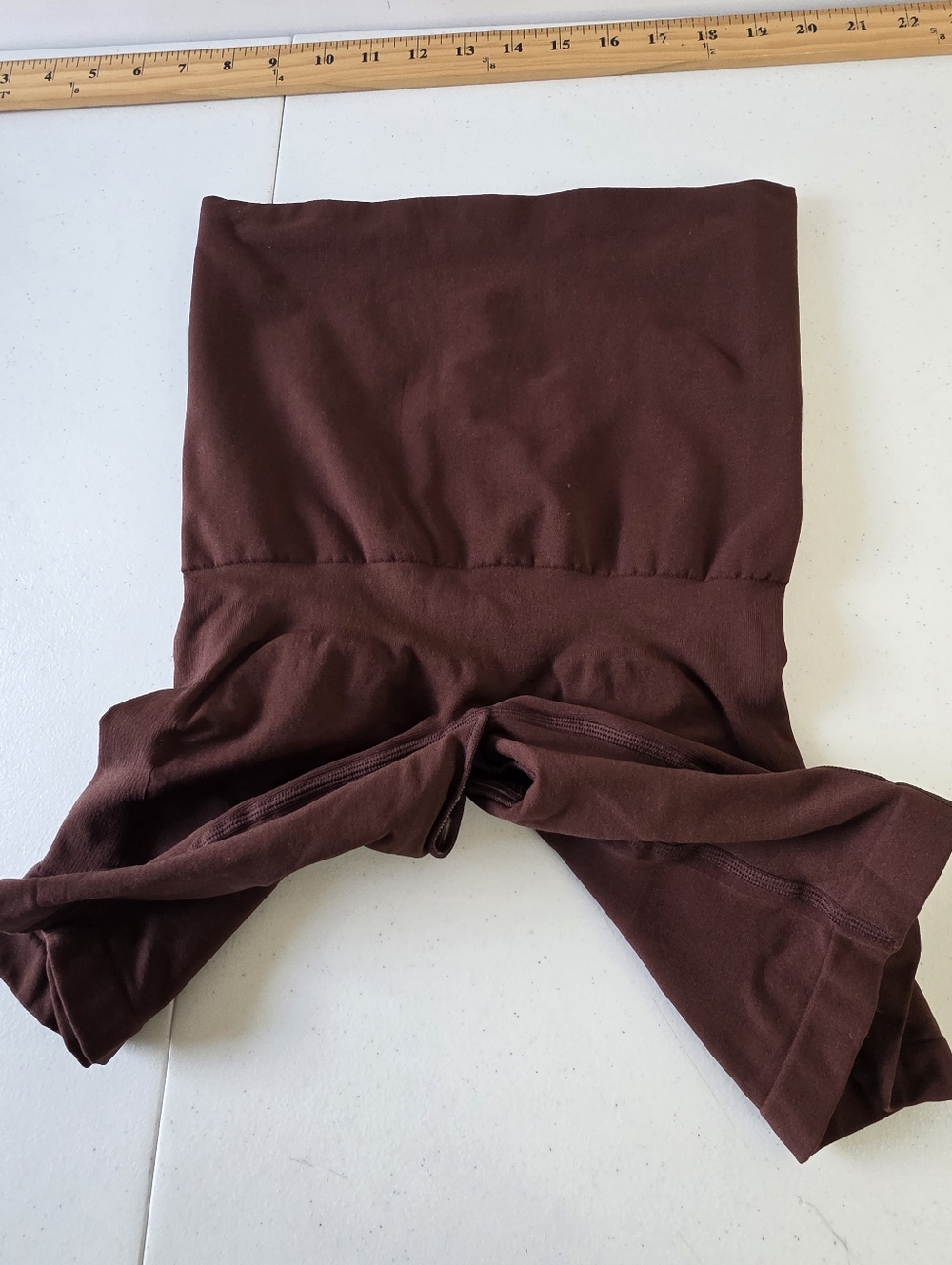 Yitty Ultra High Waist Booty Lift Shorts Size XL/XXL Chocolate Brown Open Gusset - Picture 7 of 14